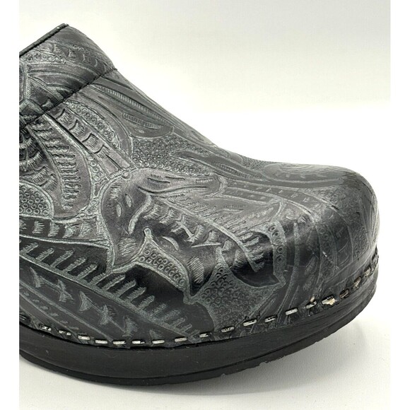 Dansko Professional Clog Black Antique Tooled Women's EU sizes 39‎ (US 8.5) EUC - Picture 16 of 16